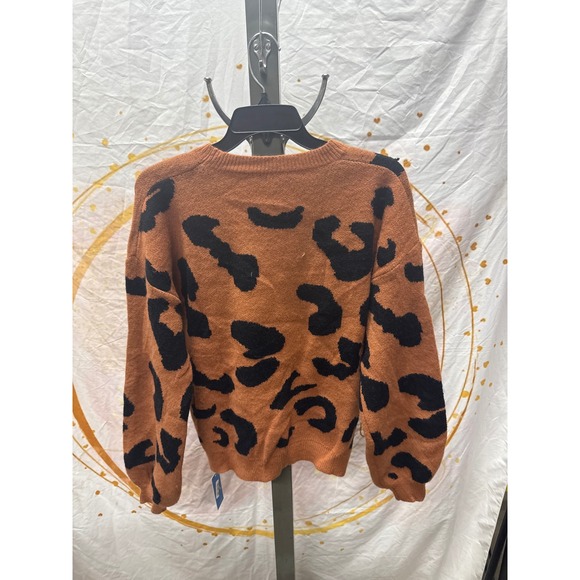 Women's‎ Leopard Print Drop Sleeve Sweater - Cupshe Size M - Picture 3 of 4